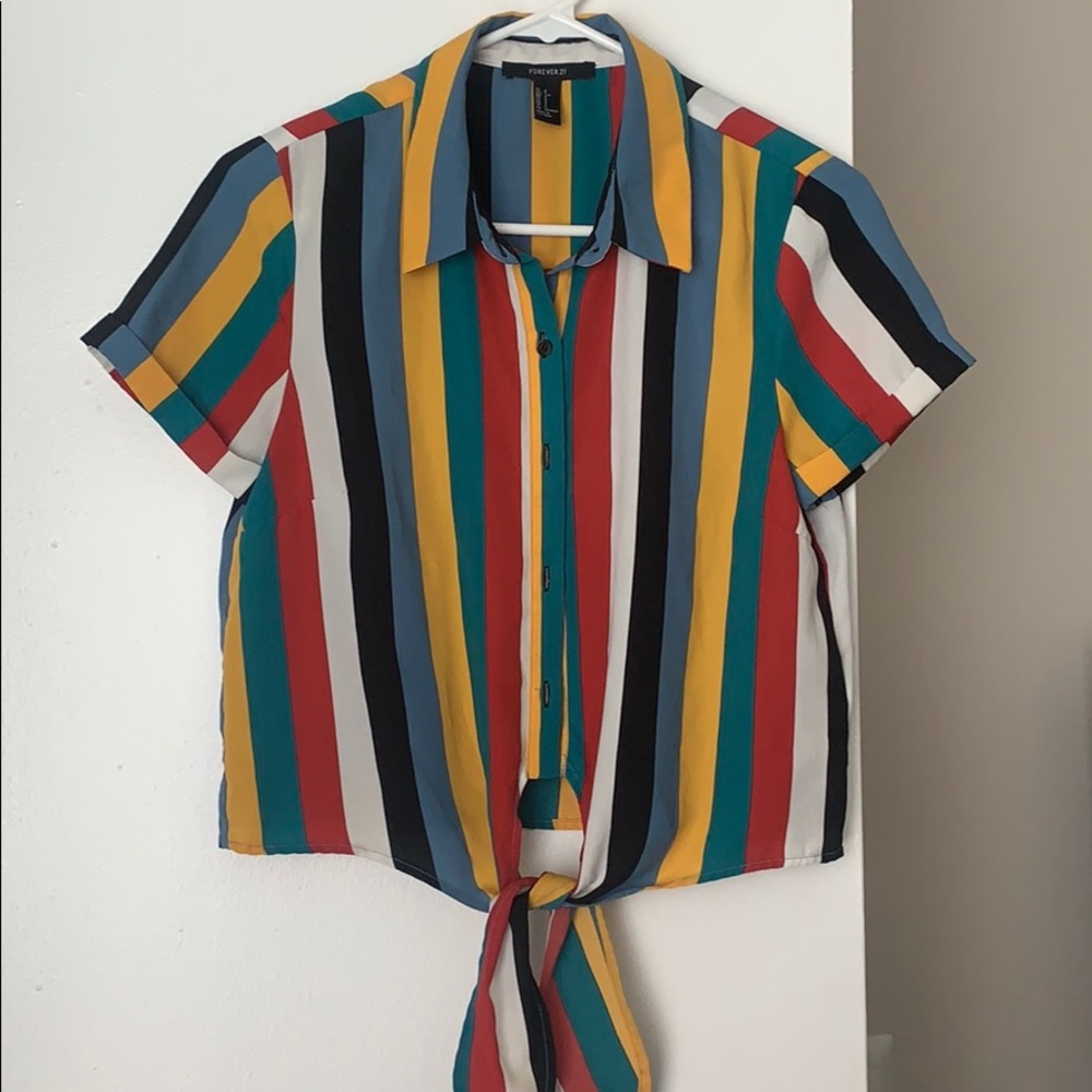 CUTE STRIPE BUTTON DOWN SHIRT